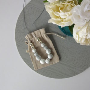 Bangalow Silicone Necklace - Marble & Silver