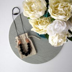 Bangalow Silicone Necklace - Black & Rose Gold