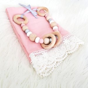 Pebble Rock Pram Garland in Blush