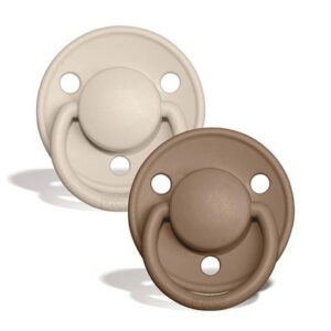 BIBS De Lux Silicone Dummy Twin Pack - Vanilla & Dark Oak