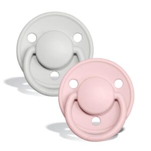 BIBS De Lux Silicone Dummy Twin Pack - Haze & Blossom