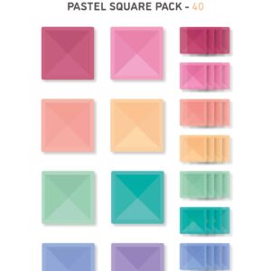 Connetix 40 Piece Pastel Square Pack