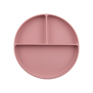 Silicone Divider Plate & Spoon - Dusty Rose
