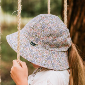 Kids Ponytail Bucket Sun Hat - Violet
